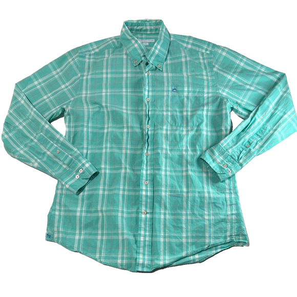 Southern Tide Button Down Shirt Blue Check Men's Size M Classic Fit - Picture 1 of 10
